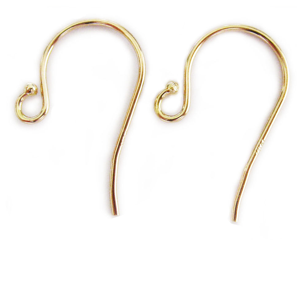 14K Yellow Gold Earwires W/Bead Tip. Made in USA.