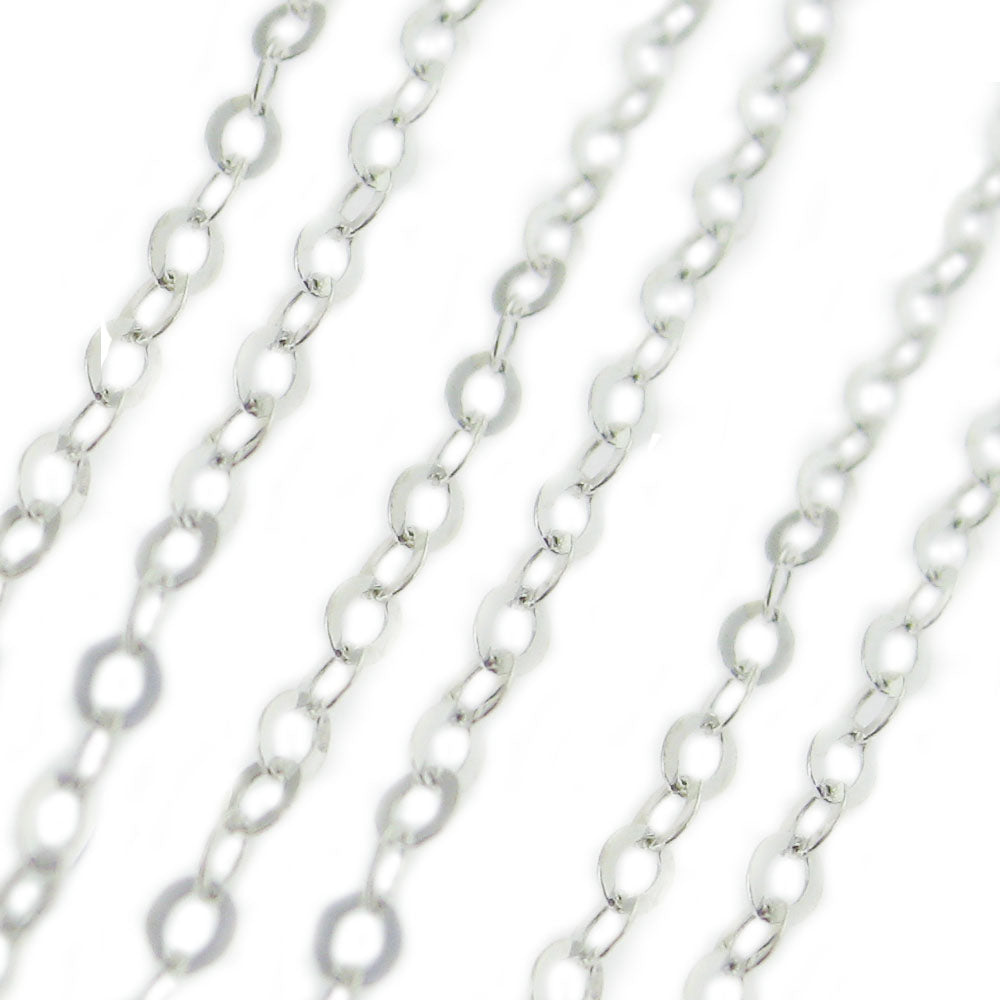925 Solid Sterling Silver Chain. 24''. Made in Italy.