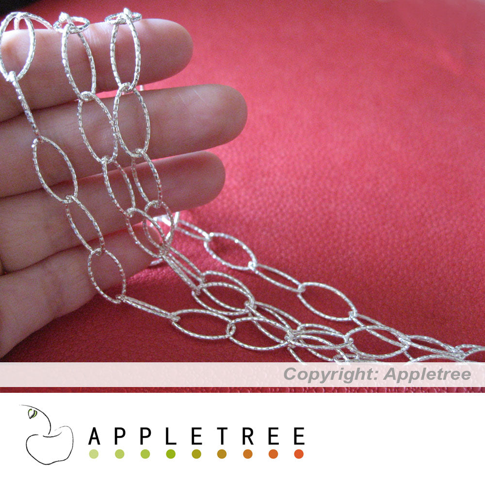 925 Sterling Silver Chain. Large Links! 24''. Made in Italy.