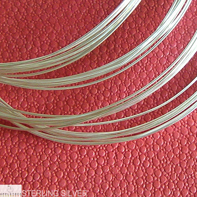 925 Sterling Silver Wire, 5 Feet, 24 Gauge, Round, Half Hard. Made in USA.